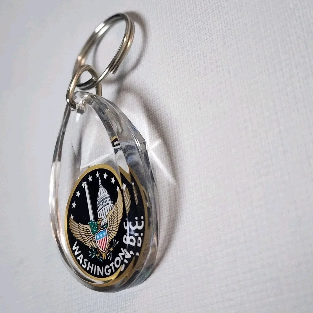 Washington DC Keychain Capitol Building Monument Eagle Acrylic Keyring Keychain